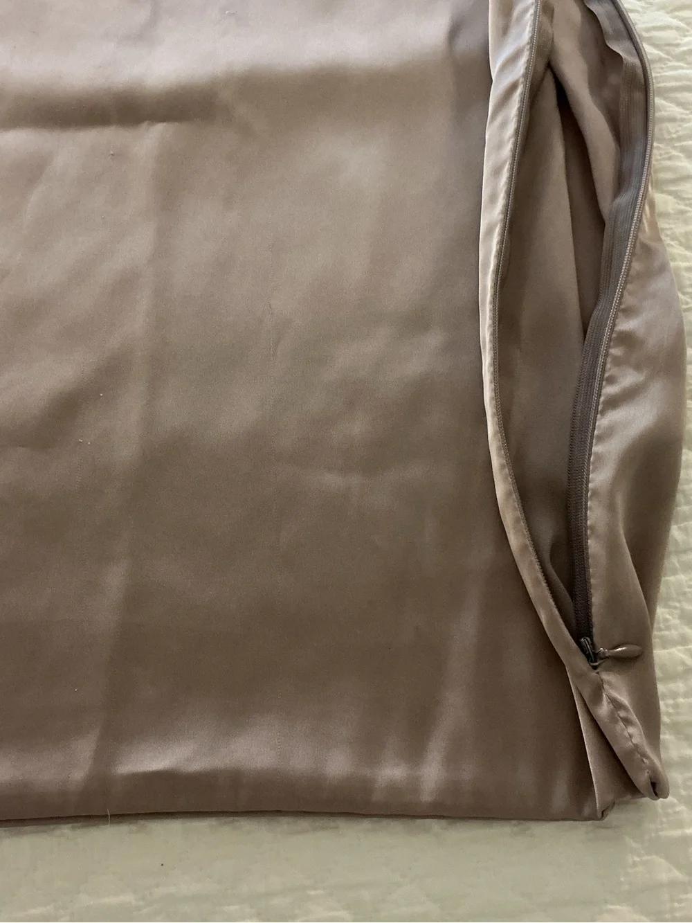 100% Silk Taupe Standard Pillowcase